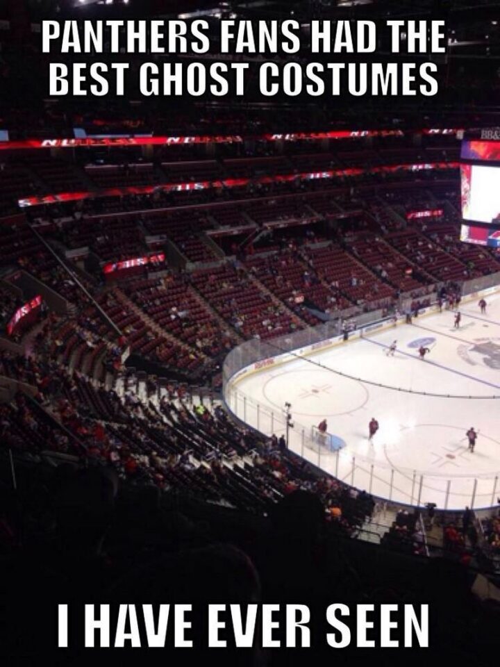 "Florida Panthers fans had the best ghost costumes I have ever seen."