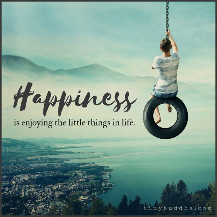 "Happiness is enjoying the little things in life."