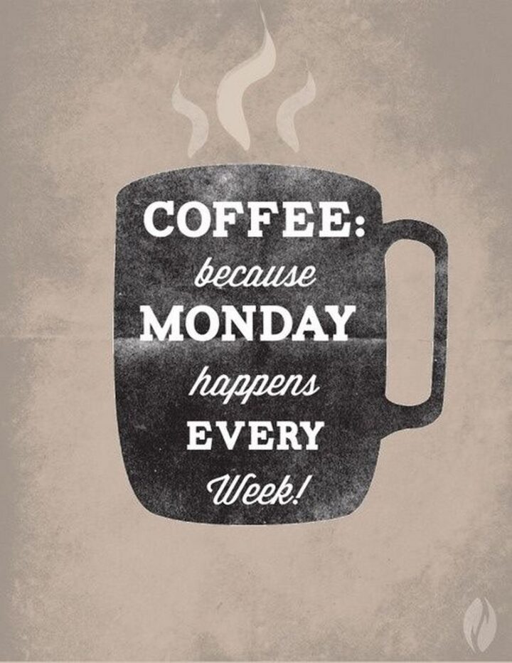 "Coffee: Because Monday happens every week!"