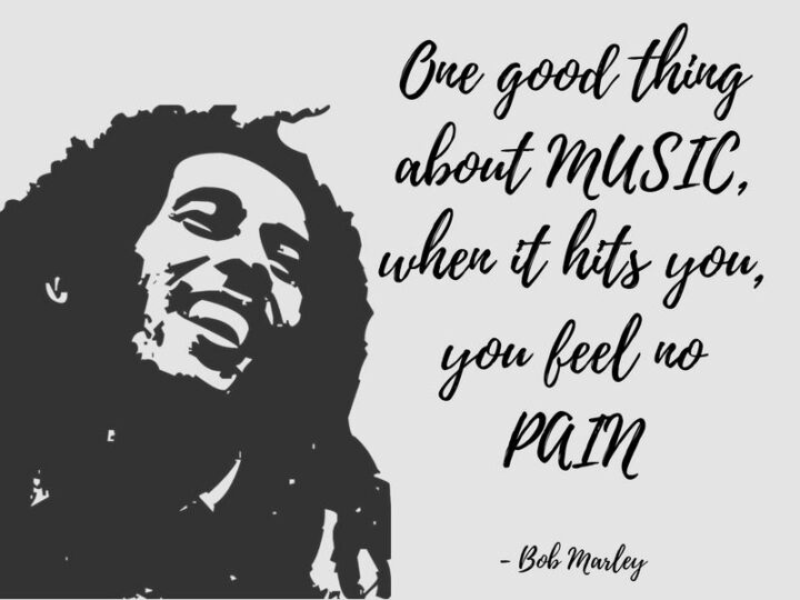 "One good thing about music, when it hits you, you feel no pain." - Bob Marley