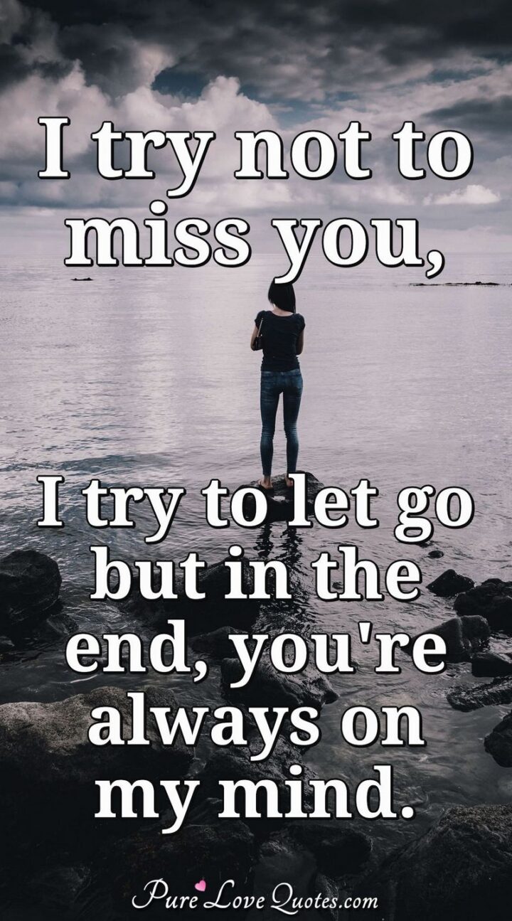 "I try not to miss you, I try to let you go, but in the end, you're always on my mind."