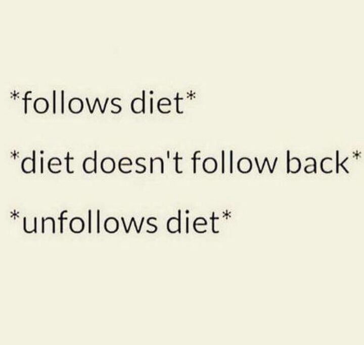 67 Sarcastic Quotes - "*follows diet* *diet doesn't follow back* *unfollows diet*"