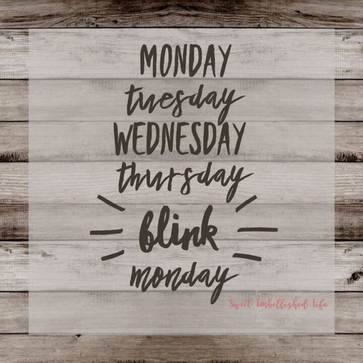 "Monday, Tuesday, Wednesday, Thursday, Blink, Monday."