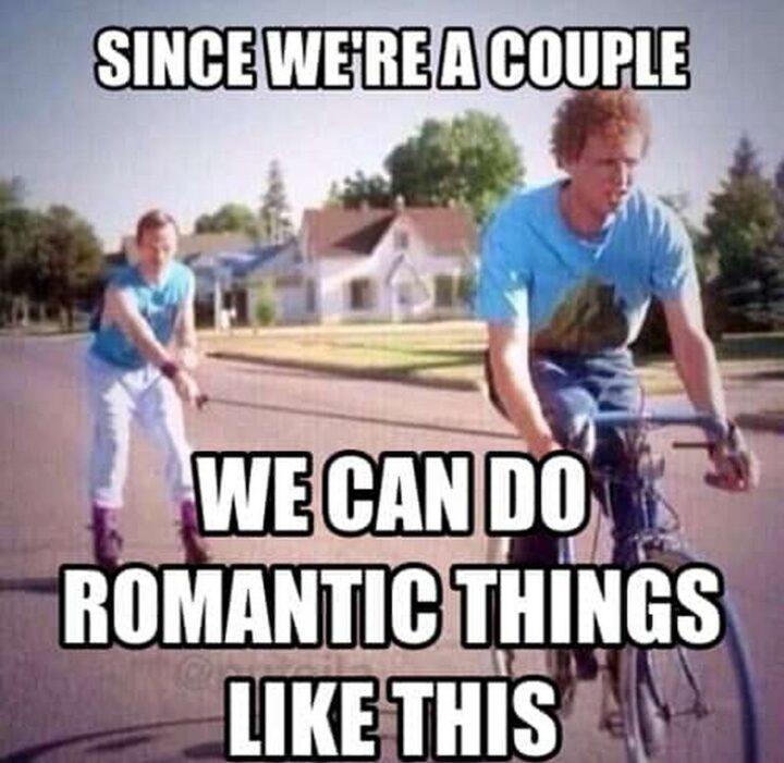 "Since we're a couple we can do romantic things like this."