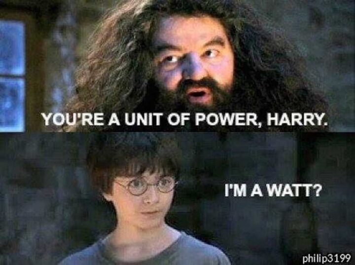 63 Harry Potter Memes - "You're a unit of power, Harry. I'm a watt?"