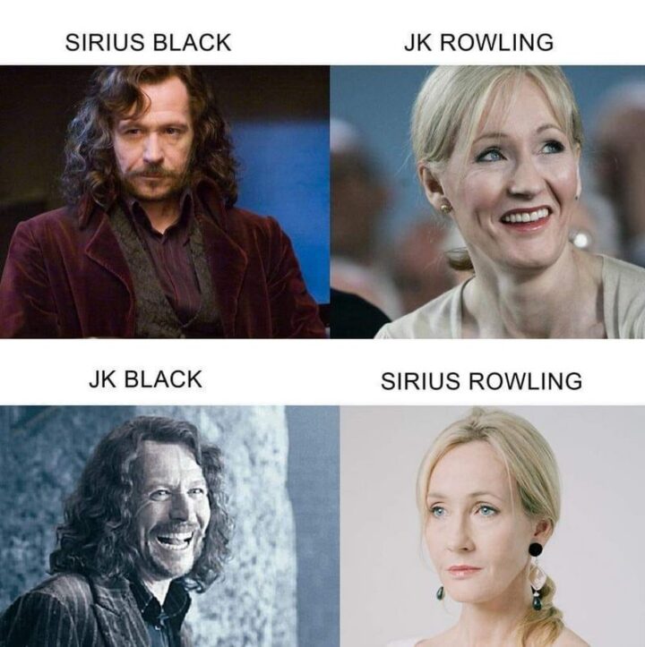"Sirius Black. JK Rowling. JK Black. Sirius Rowling."