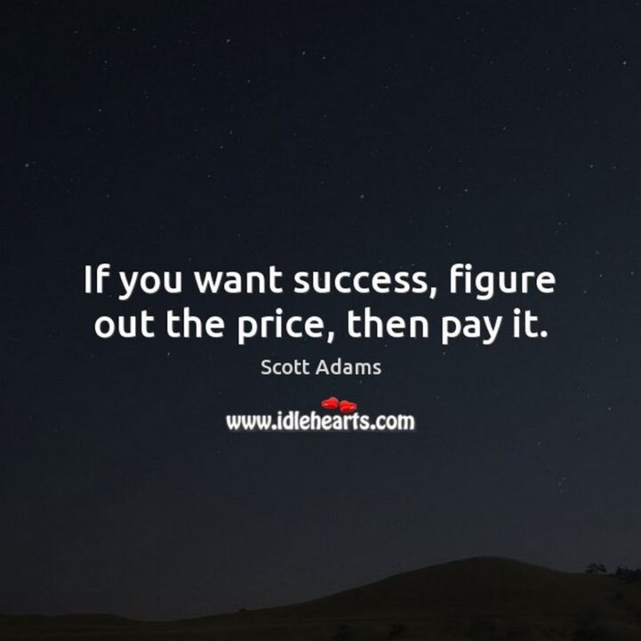 "If you want to be successful, find out what the price is and then pay it." - Scott Adam