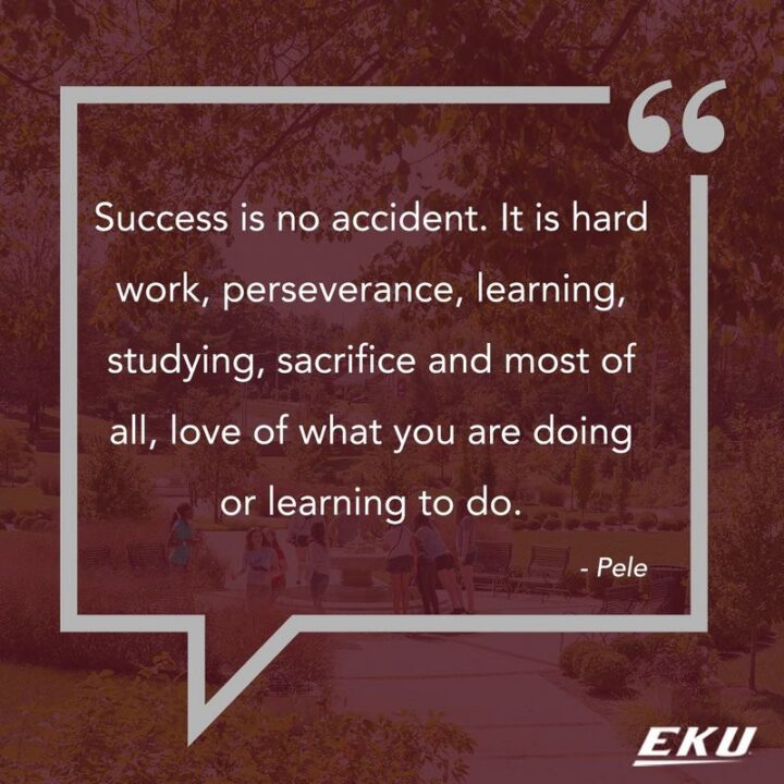 "Success is no accident. It is hard work, perseverance, learning, studying, sacrifice and most of all, love of what you are doing or learning to do." - Pele