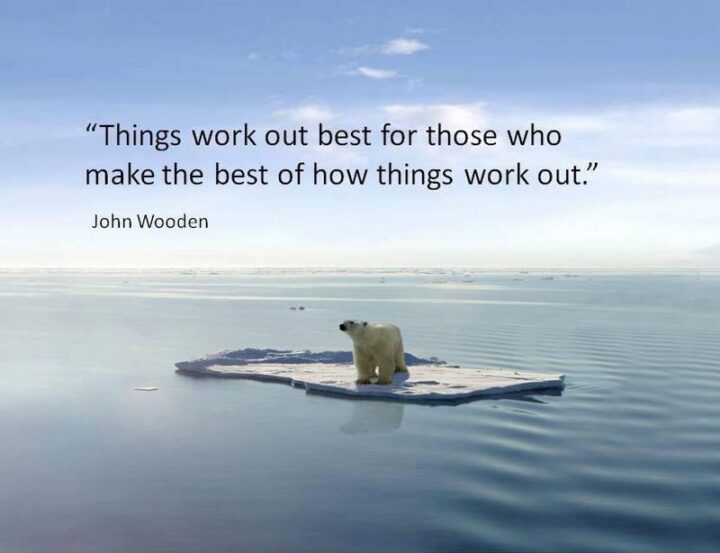"Things work out best for those who make the best of how things work out." - John Wooden