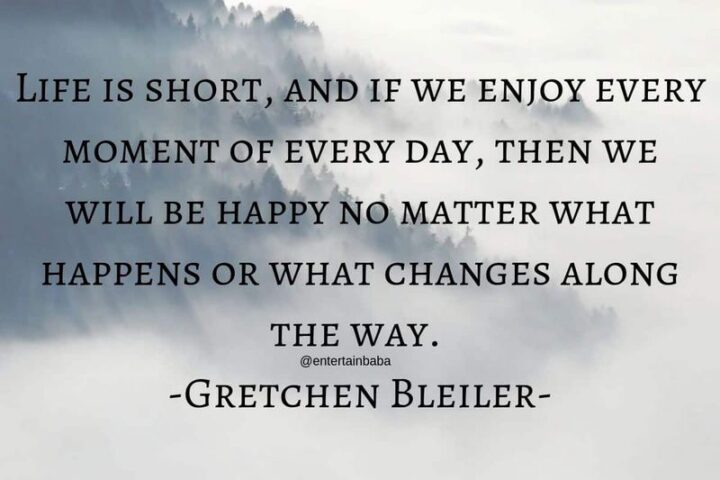 "Life is short, and if we enjoy every moment of every day, then we will be happy no matter what happens or what changes along the way." - Gretchen Bleiler