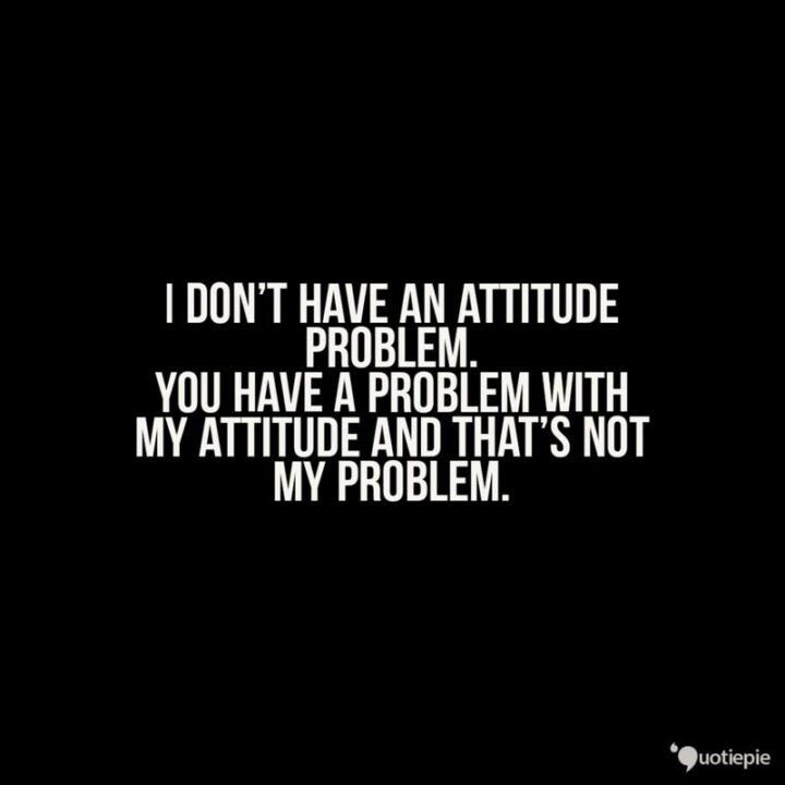 69 Sassy Quotes - "I don’t have an attitude problem. You have a problem with my attitude, and that’s not my problem."