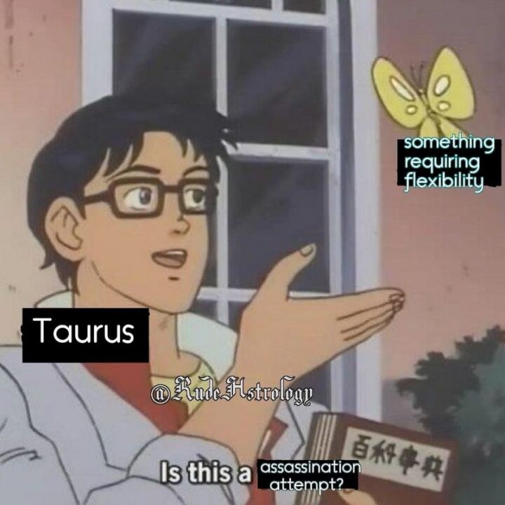 "Taurus. Something requiring flexibility. Is this an assassination attempt?"