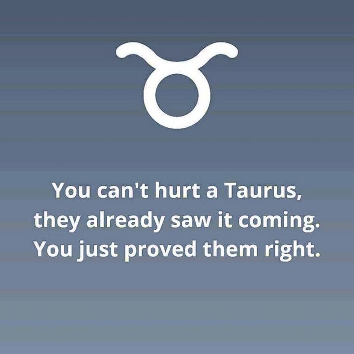 "You can't hurt a Taurus, they already saw it coming. You just proved them right."