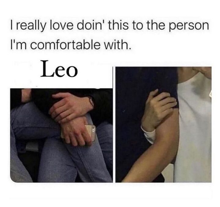 "I really love doing this to the person I'm comfortable with. Leo."