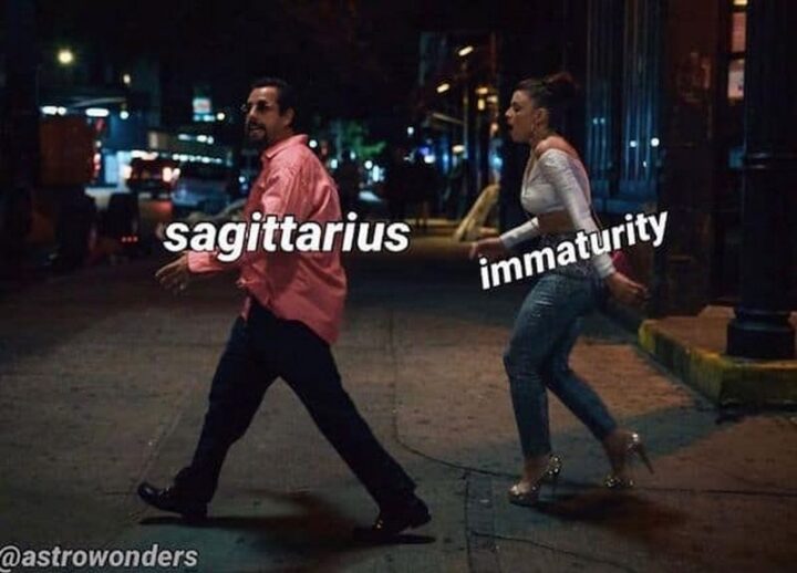 "Sagittarius. Immaturity."