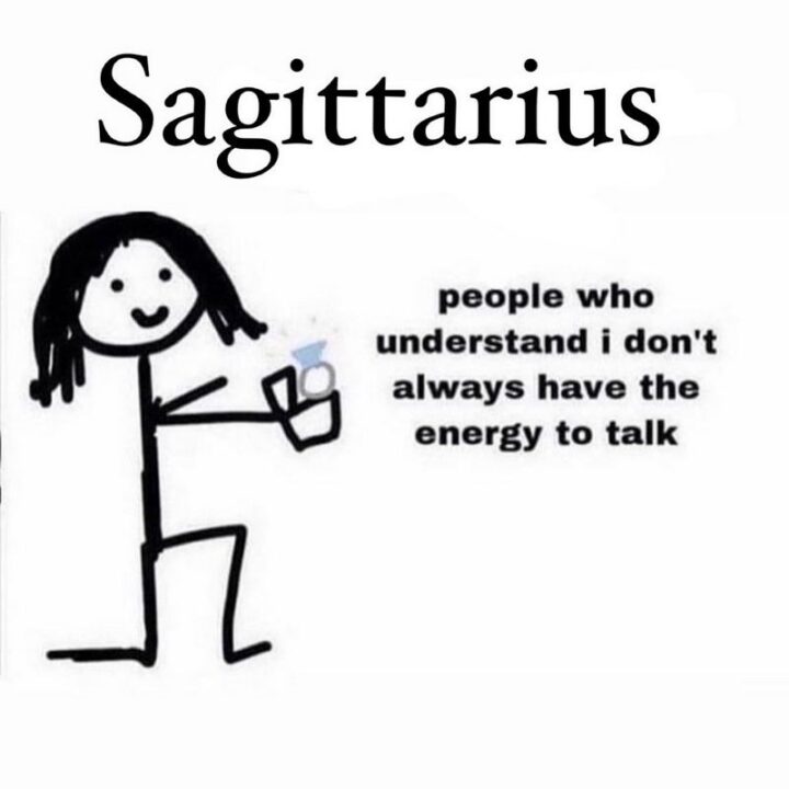 "Sagittarius: People who understand I don't always have the energy to talk."