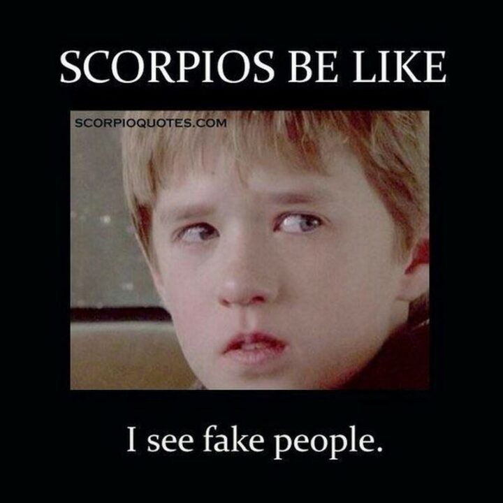 "Scorpios be like...I see fake people."