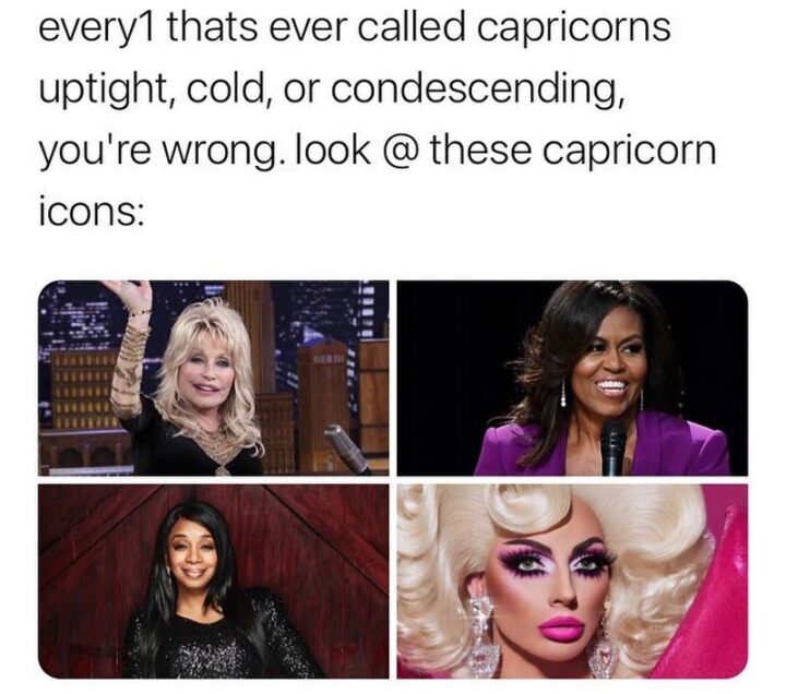 "Every1 that's ever called Capricorns uptight, cold, or condescending, you're wrong. Look at these Capricorn icons:"