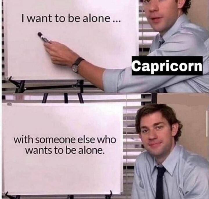 "Capricorn: I want to be alone...With someone else who wants to be alone."