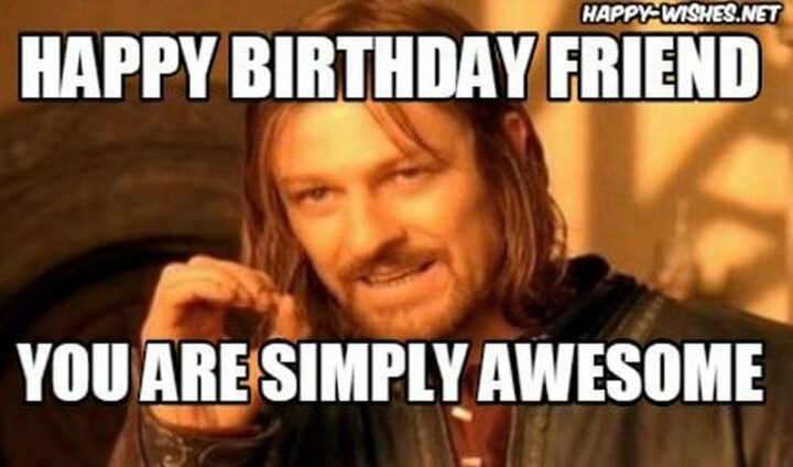 77 Friendship Happy Birthday Memes for Best Friends - "Happy birthday friend. You are simply awesome."