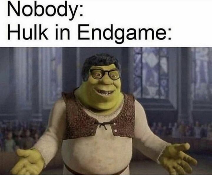 "Nobody: Hulk in Endgame:"