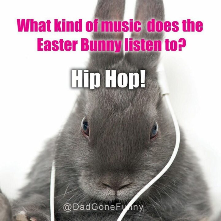 "What kind of music does the Easter bunny listen to? Hip hop!"