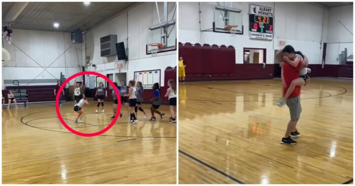 Father Shares Special Moments With Daughter on the Basketball Court.