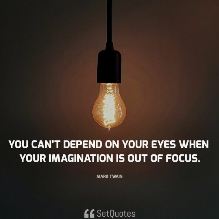 "You can't depend on your eyes when your imagination is out of focus." - Mark Twain