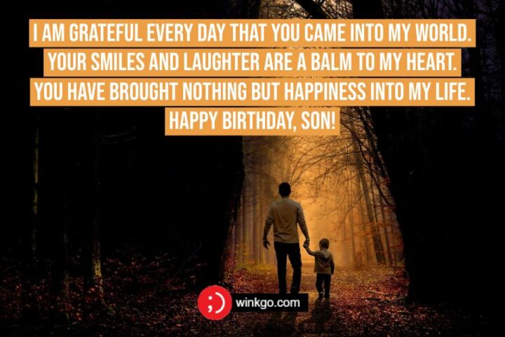 I am grateful every day that you came into my world. Your smiles and laughter are a balm to my heart. You have brought nothing but happiness into my life. Happy birthday, son!