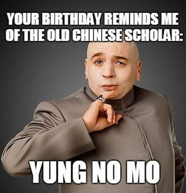 "Your birthday reminds me of the old Chinese scholar: Yung No Mo."