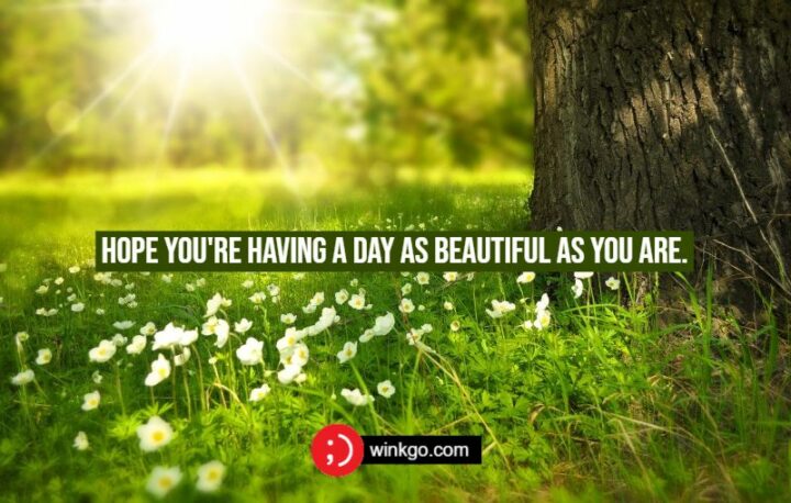 Hope you're having a day as beautiful as you are.