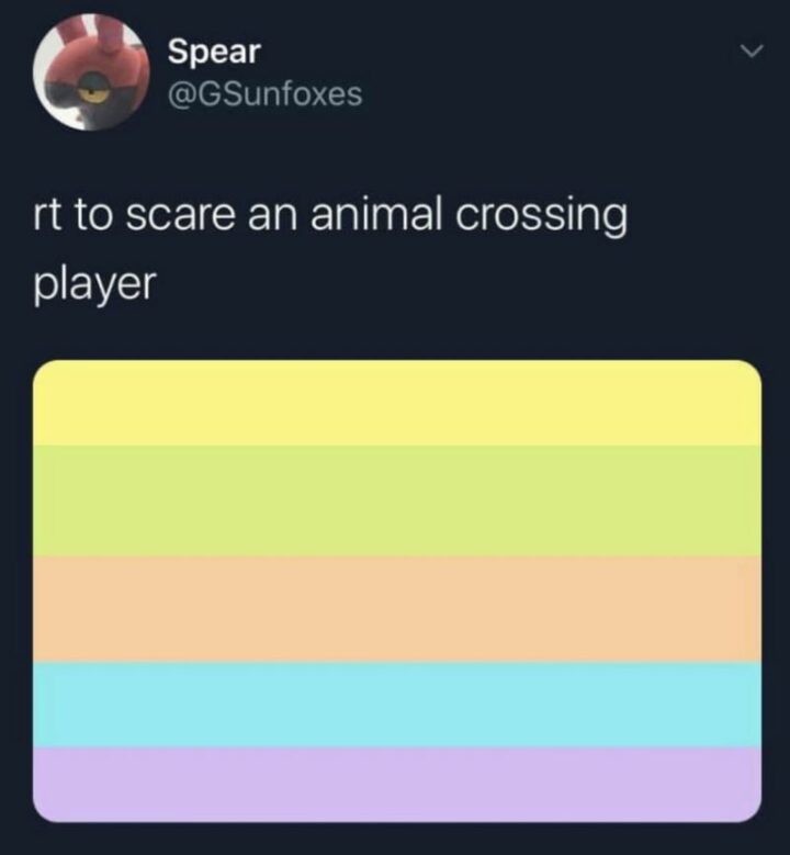 "Retweet to scare an Animal Crossing player."