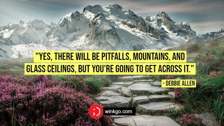 "Yes, there will be pitfalls, mountains, and glass ceilings, but you're going to get across it." - Debbie Allen