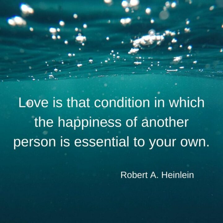 "Love is that condition in which the happiness of another person is essential to your own." - Robert A. Heinlein