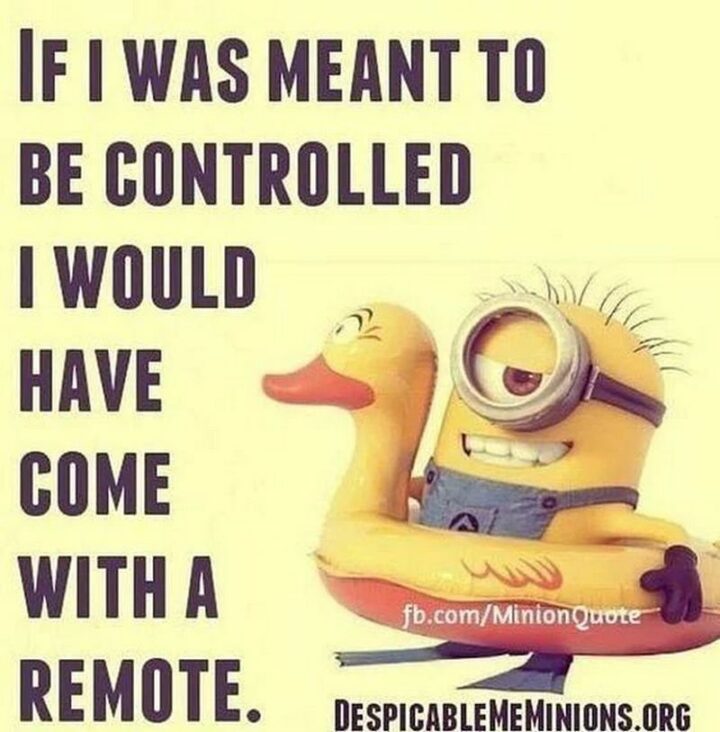 "If I was meant to be controlled I would have come with a remote."
