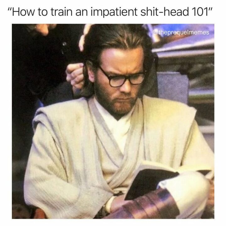 47 Star Wars Prequel Memes - "How to train an impatient [censored] 101."