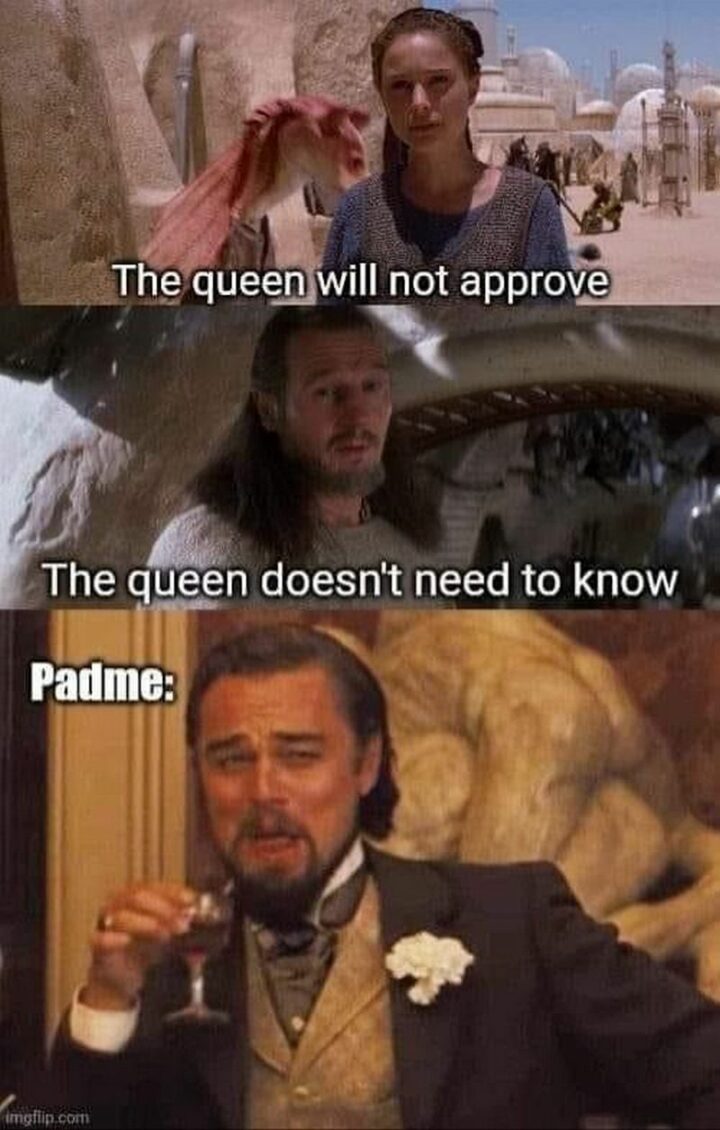 "The queen will not approve. The queen doesn't need to know. Padmé:"