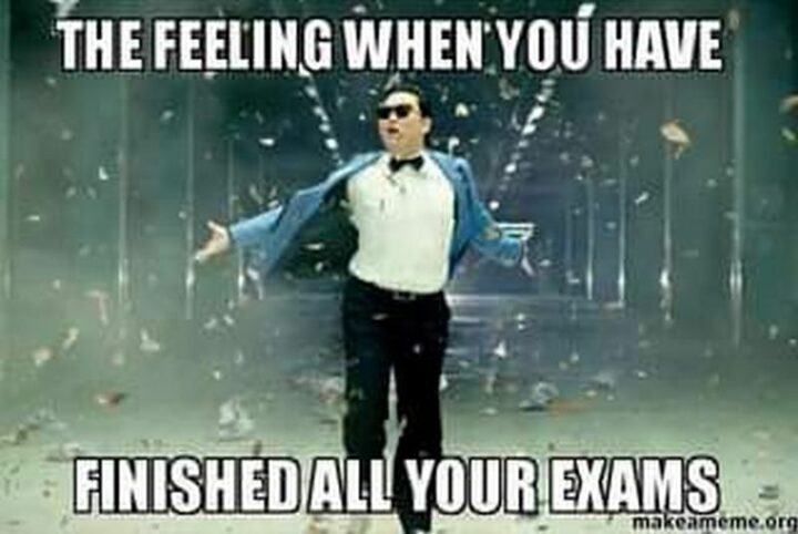 65 Funny Student Memes - "The feeling when you have finished all your exams."