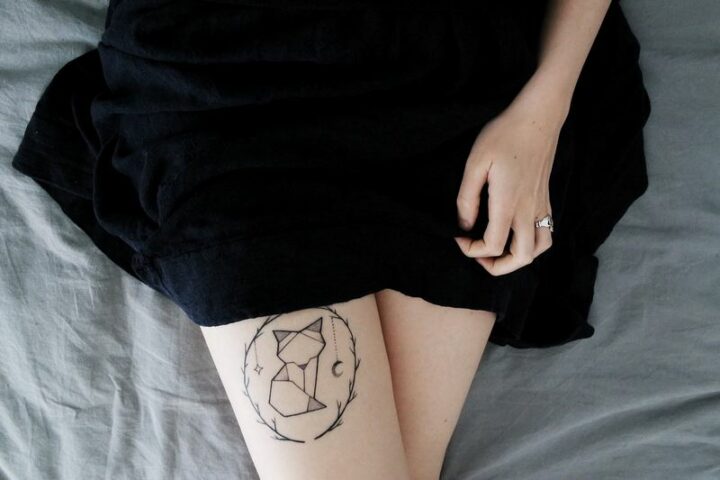 Temporary tattoo of a cat.