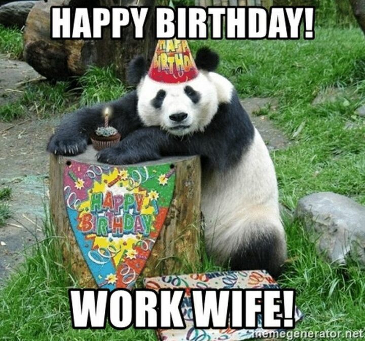 "Happy birthday! Work wife!"