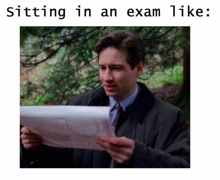 "Sitting in an exam like:"