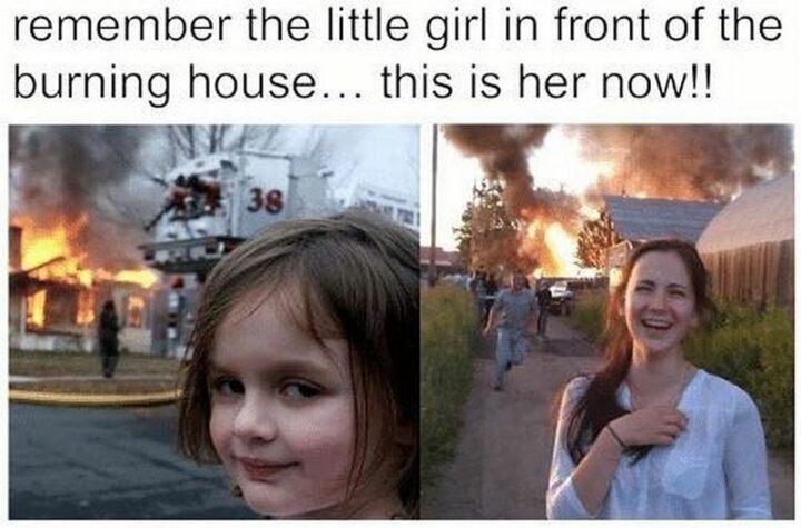 "Remember the little girl in front of the burning house...This is her now!!"