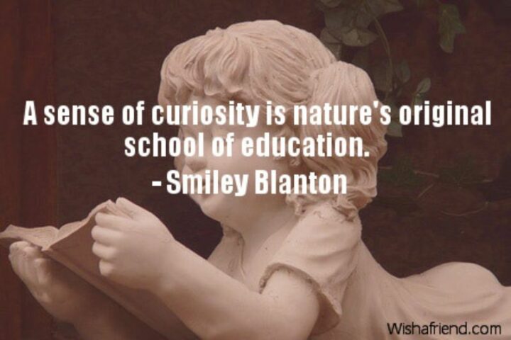 "A sense of curiosity is nature’s original school of education." - Smiley Blanton