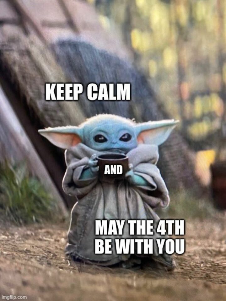 "Keep calm and May the 4th be with you."