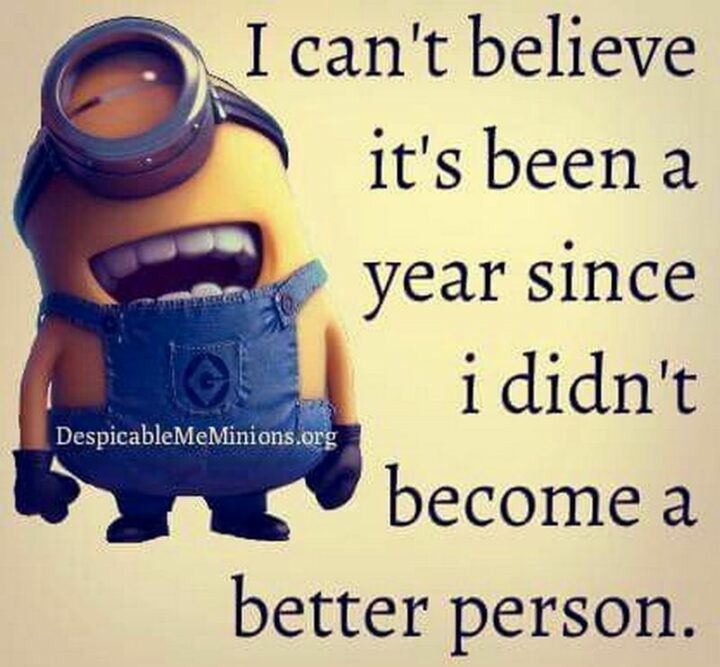 49 Minion Quotes - "I can't believe it's been a year since I didn't become a better person."