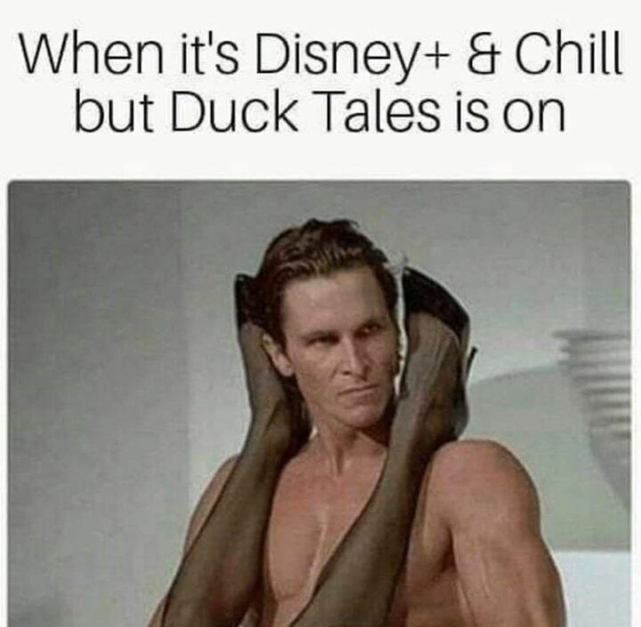 41 Funny Rude Memes - "When it's Disney+ and Chill but Duck Tales is on."