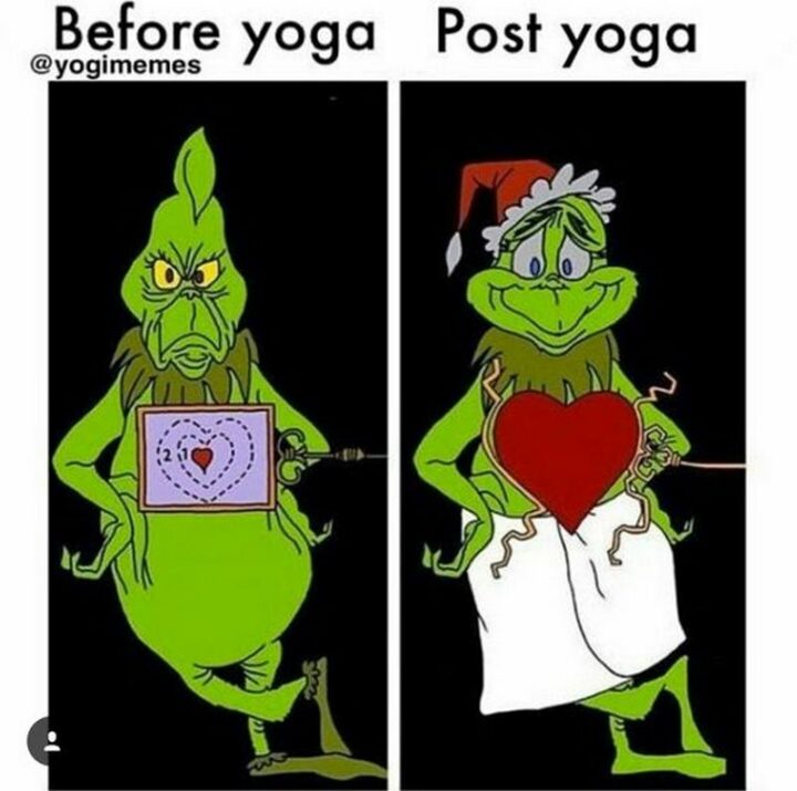 "Before yoga. Post yoga."