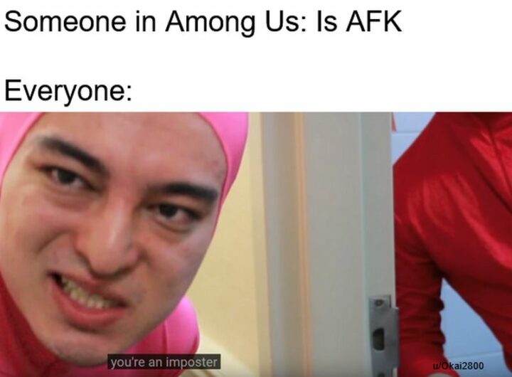 "Someone in Among Us: Is AFK. Everyone: You're an Imposter."