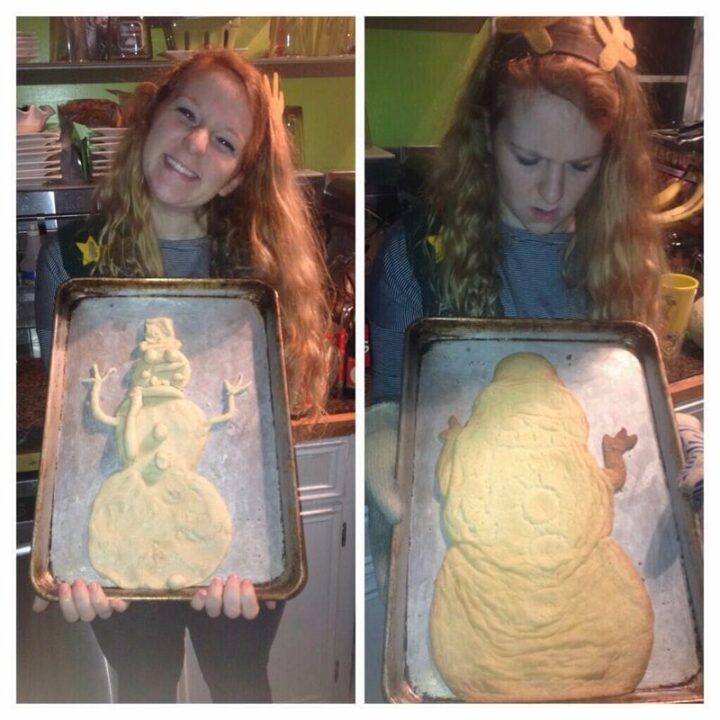 51 Cooking Fails - "The snowman came out a little differently than expected."