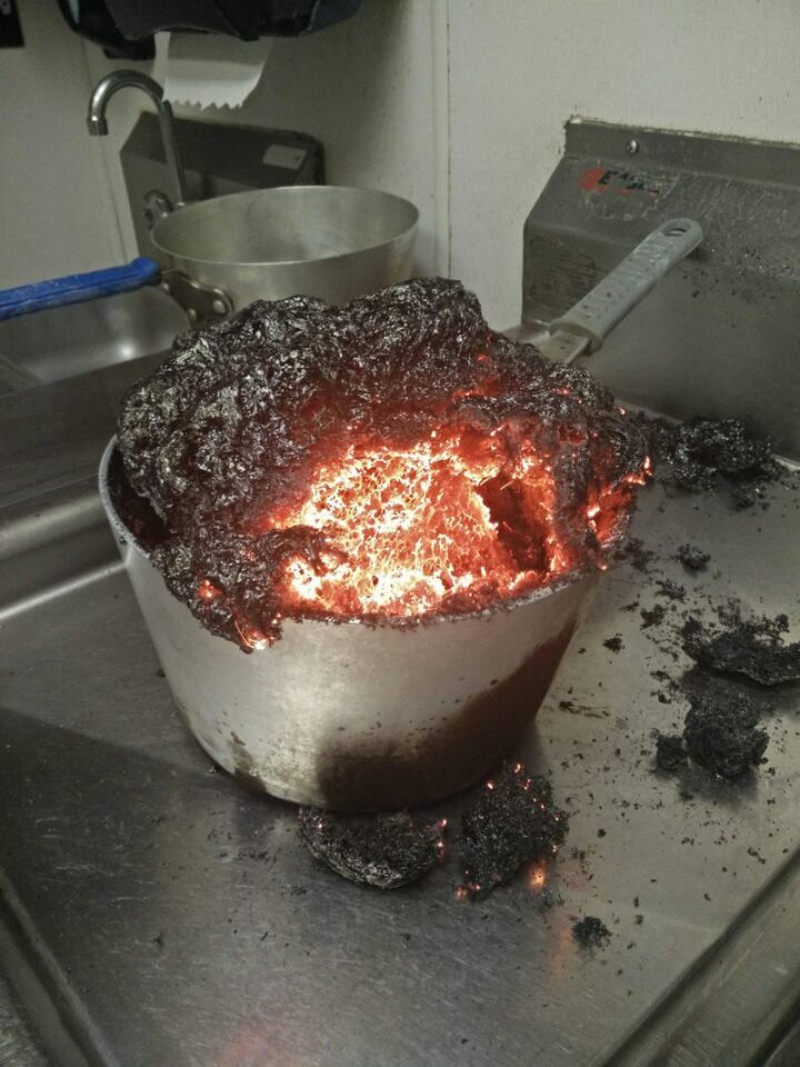 "I forgot I was making caramel at work. It's a tad overcooked."